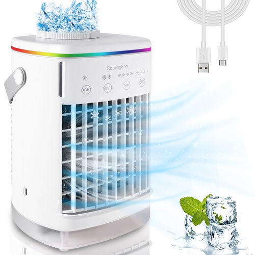 edola Evaporative Air Cooler 700ML Air Humidifier & Purifier, Personal Air Conditioner Desk Fan,