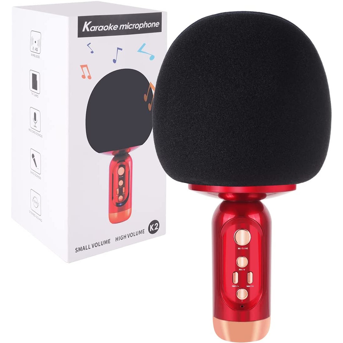 edola Karaoke Bluetooth Microphone, Wireless Speaker 360 ° Surround HiFi Sound Duet Mode, Rechargeab